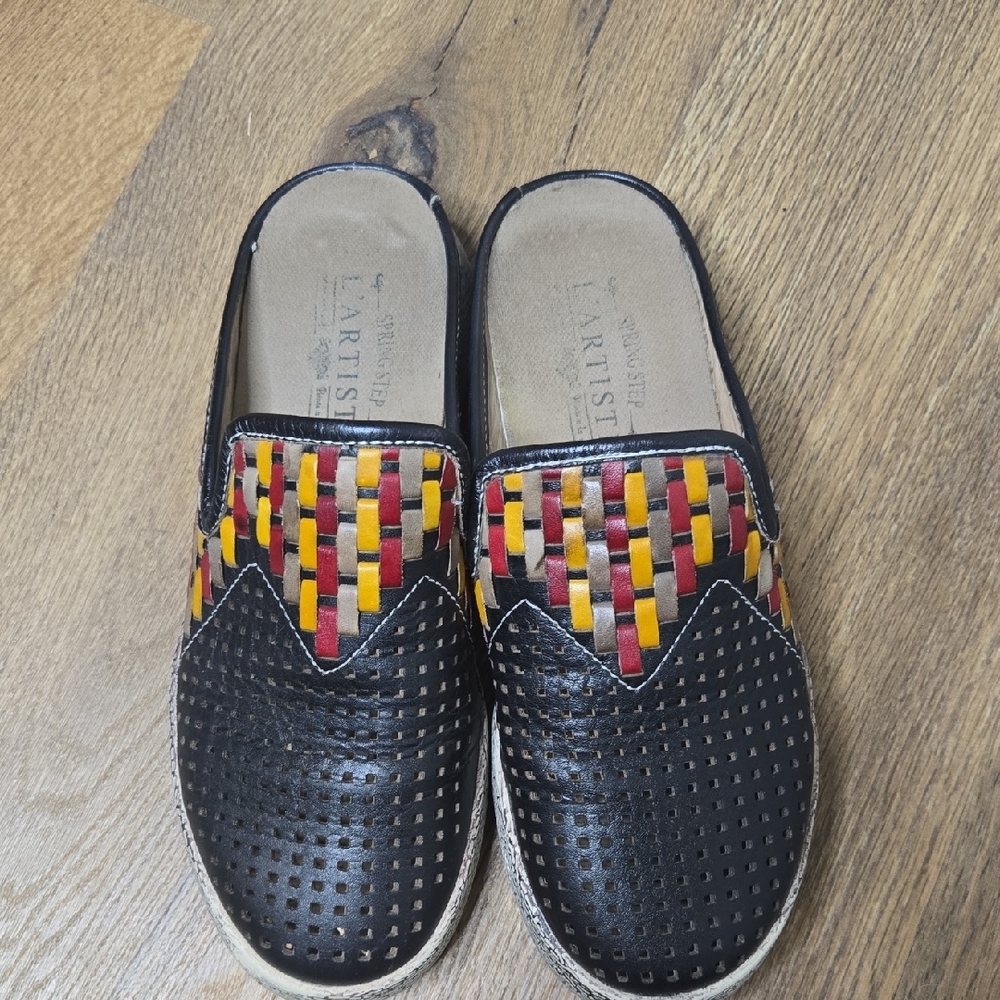L'Artiste Black and Multicolor Flats